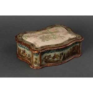 Sewing Box In Wood And Arte Povera - Veneto - Early Eighteenth Century