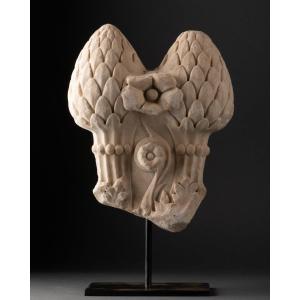 Fragment Of Decorative Column In Marble - Italy - Circa 1500