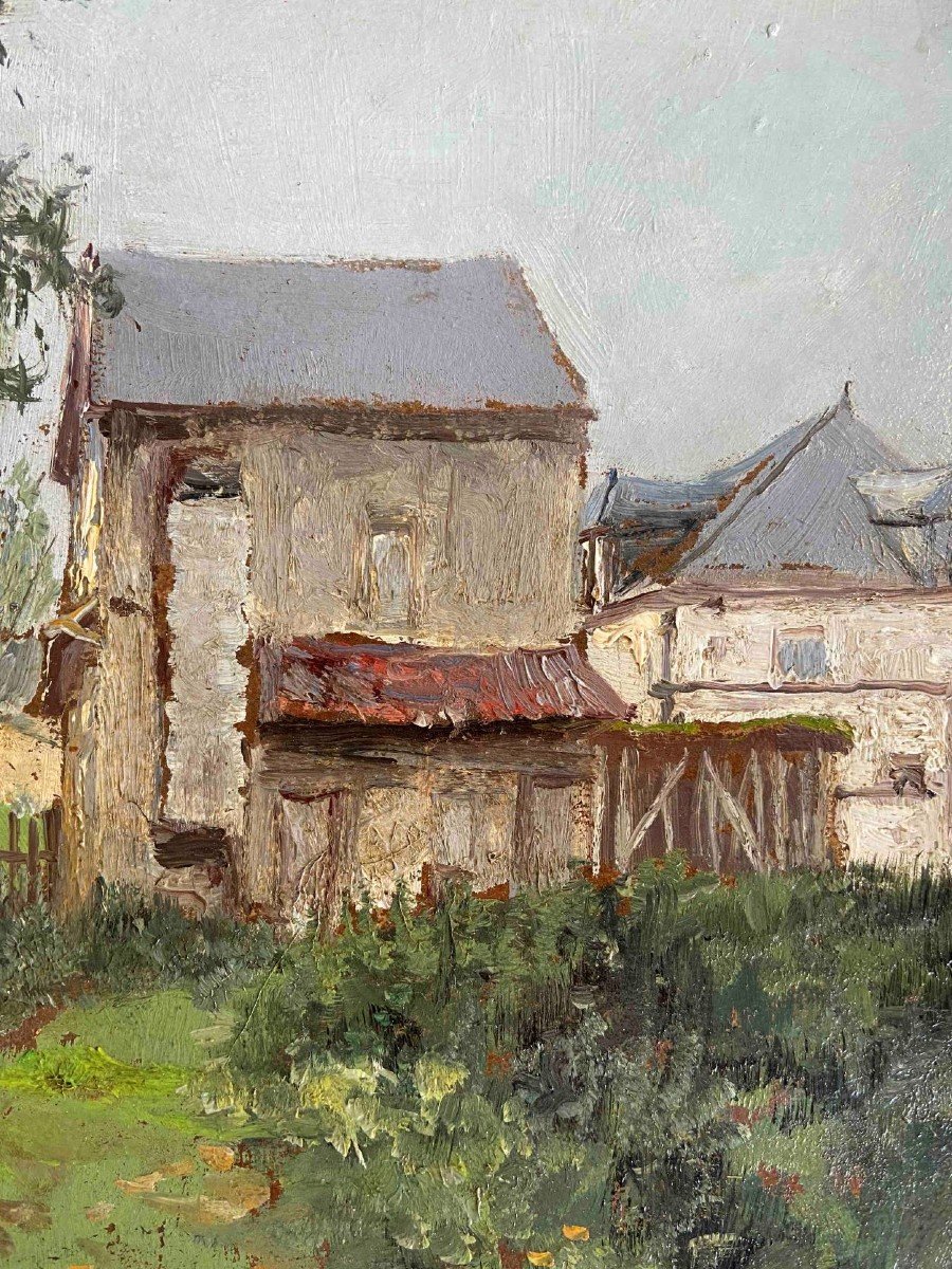 Louis Rémy Matifas, The Hamlet, Oil On Cardboard-photo-3