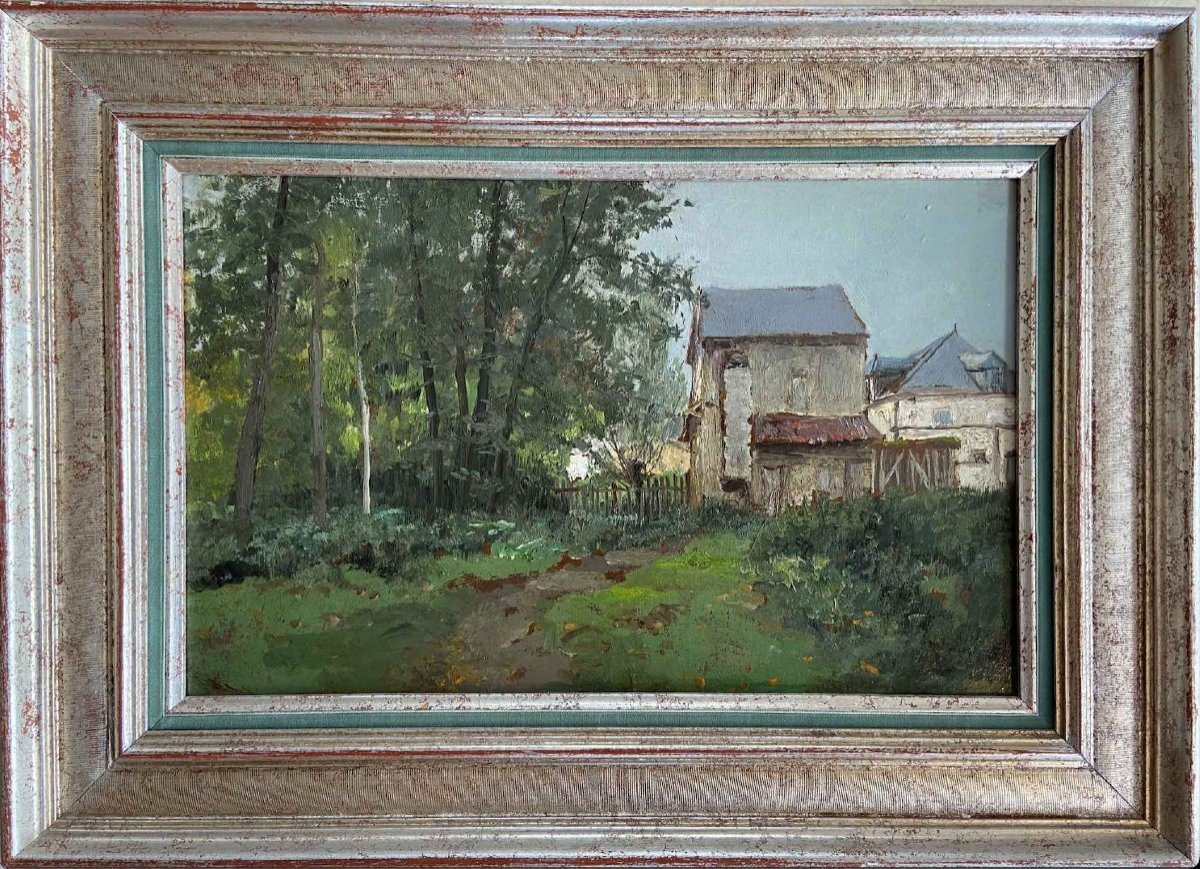 Louis Rémy Matifas, The Hamlet, Oil On Cardboard