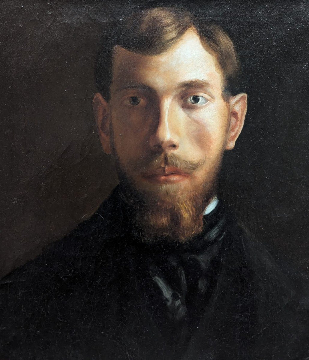 French School Of The Second Half Of The 19th Century, Portrait Of A Man, Oil On Canvas-photo-2