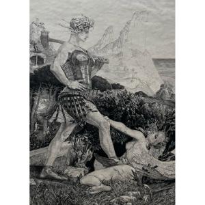 Max Klinger, Time And Glory, 1898, Original Etching And Aquatint