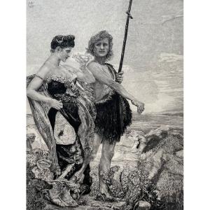 Max Klinger, Temptation, 1898, Original Etching And Aquatint