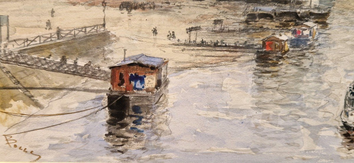 Frank Myers Boggs 1855-1926 Vue De Paris Aquarelle-photo-3