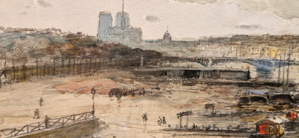 Frank Myers Boggs 1855-1926 Vue De Paris Aquarelle-photo-4