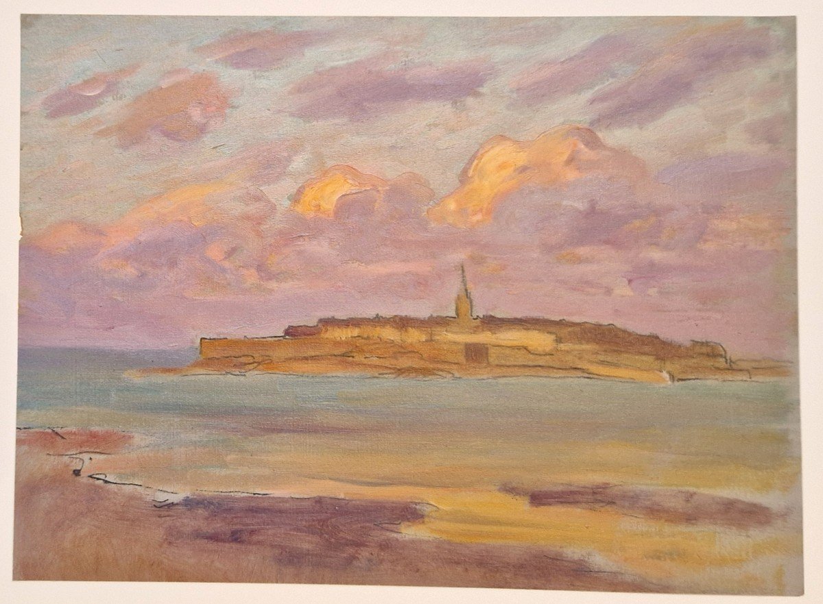 Charles Wislin 1852-1922 Dinard Oil On Paper