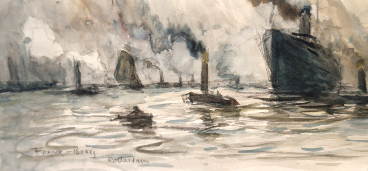 Frank Myers Boggs 1855-1926 Rotterdam Watercolor-photo-2