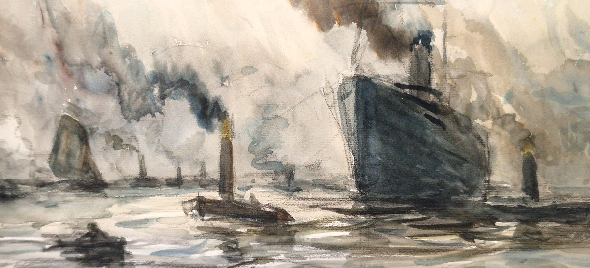 Frank Myers Boggs 1855-1926 Rotterdam Watercolor-photo-3