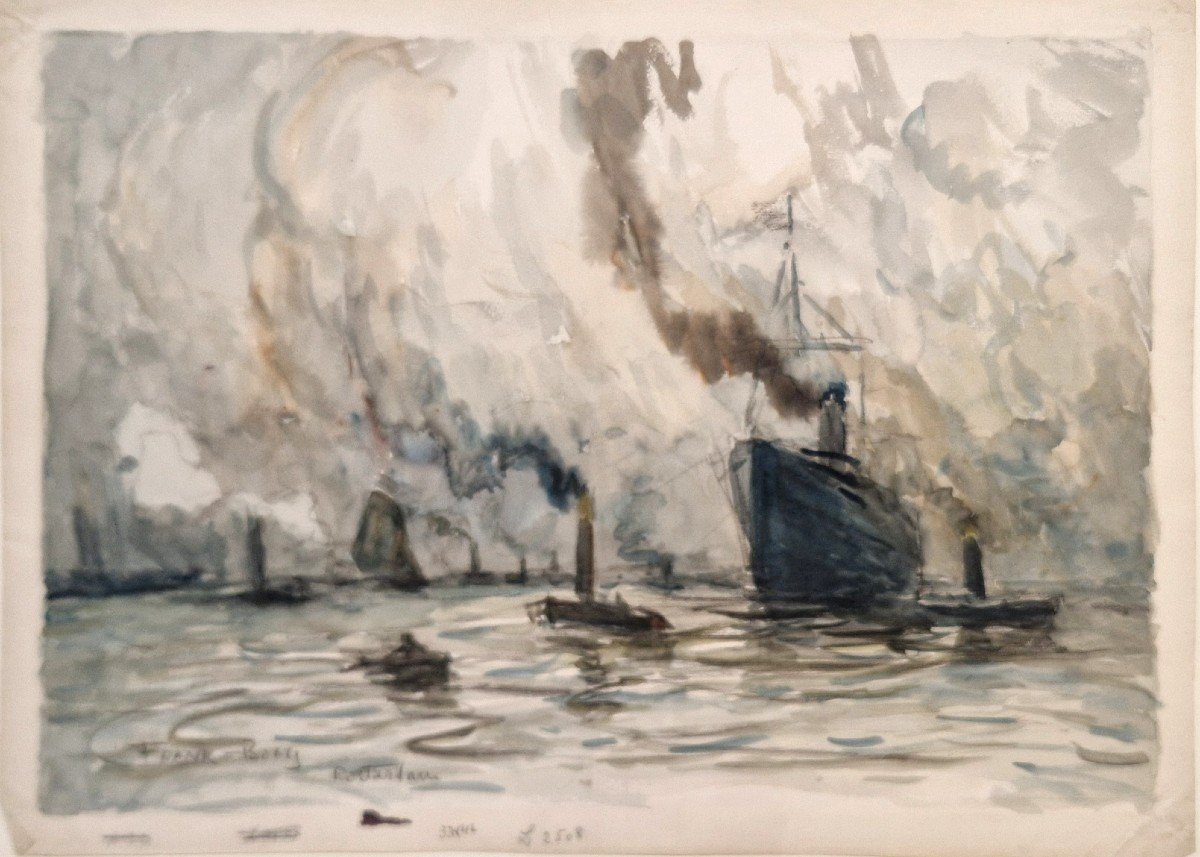 Frank Myers Boggs 1855-1926 Rotterdam Watercolor