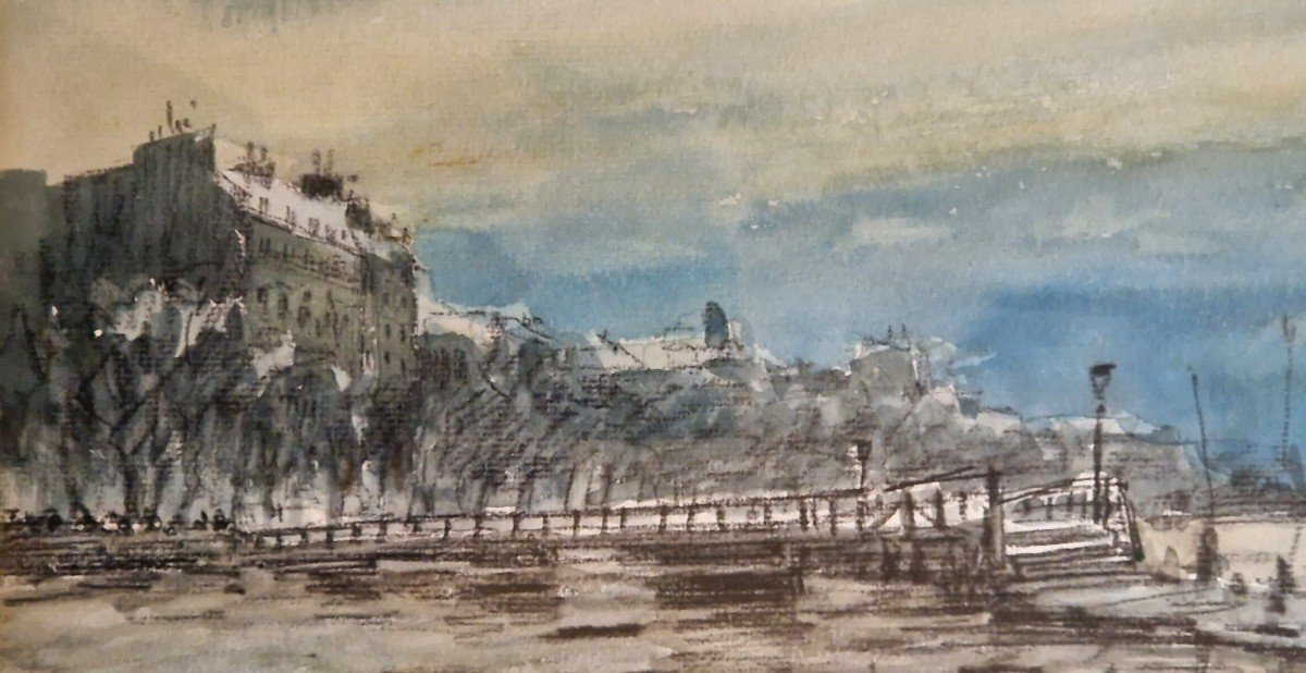 Frank Myers Boggs 1855-1926 Paris 1910 Les Inondations De La Seine Aquarelle-photo-4