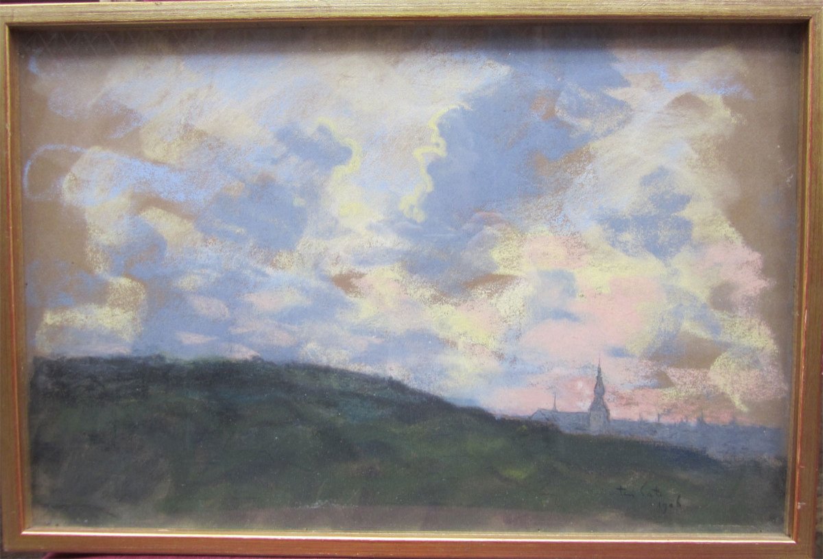 Johan Ten Cate 1858-1908 Study Of Sky And City