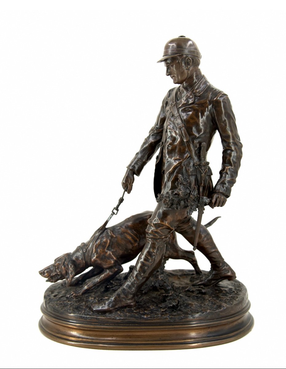 Valet De Limier - Bronze By Pierre-jules Mêne (1810 - 1879)