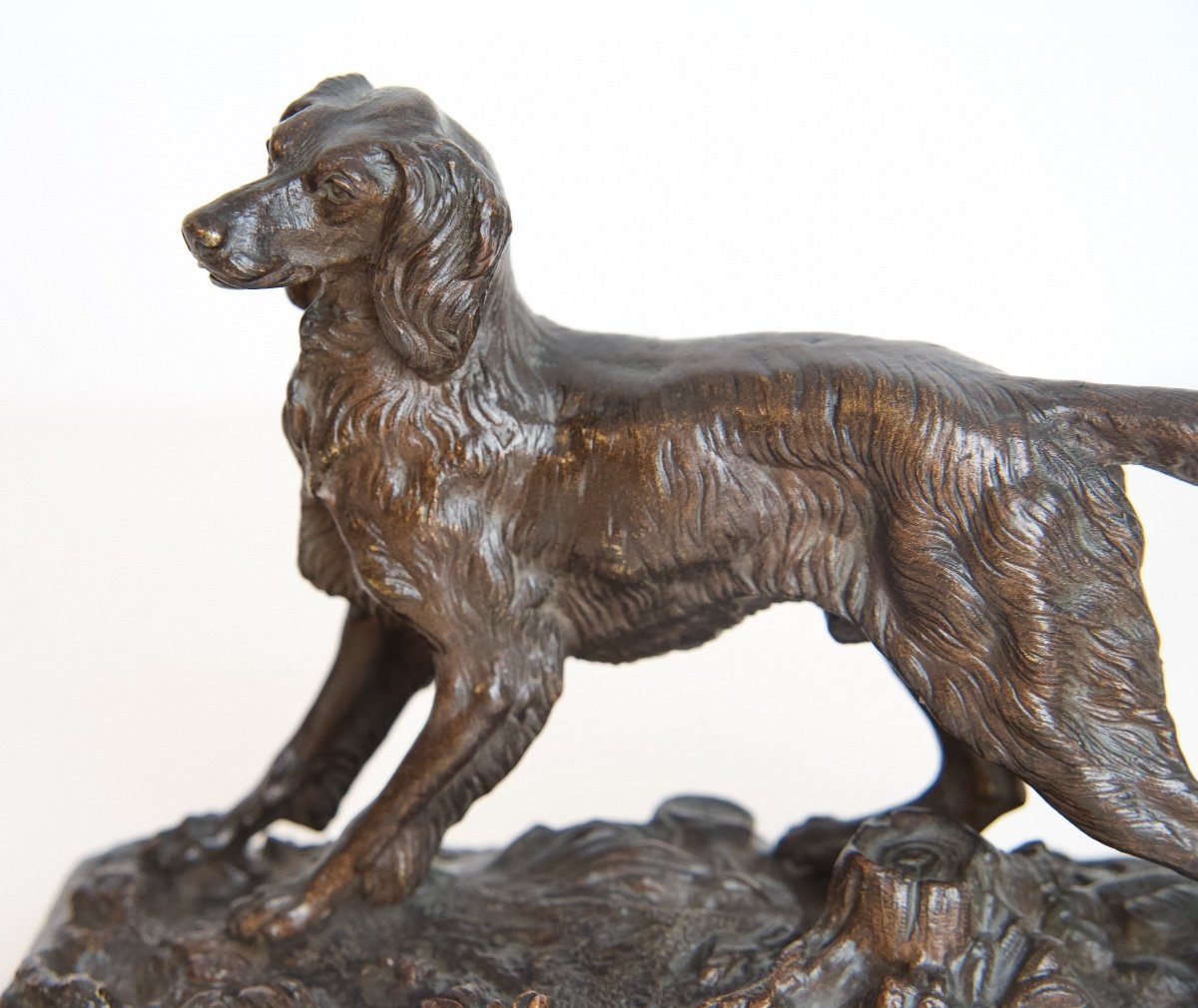 Chien épagneul - Bronze de Henri Trodoux (XIXe Siècle)-photo-2