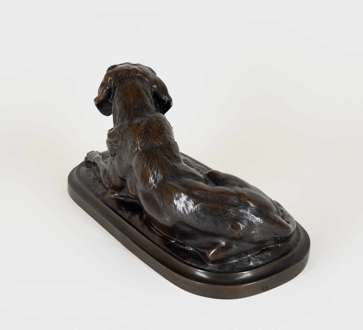 Chien de meute couché - Bronze de Emmanuel Frémiet (1824 - 1910)-photo-2