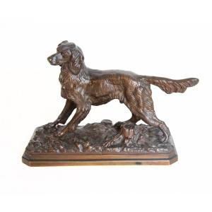 Spaniel Dog - Bronze By Henri Trodoux (19th Century)