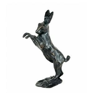 Hare Standing On Hind Legs - Bronze By José Maria David (1944 - 2015)