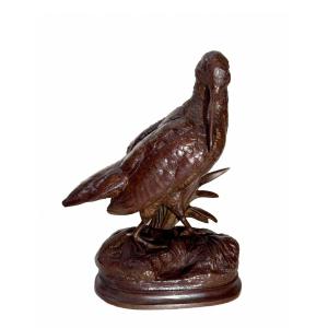 Woodcock - Bronze By Alfred Dubucand (1828 - 1894)