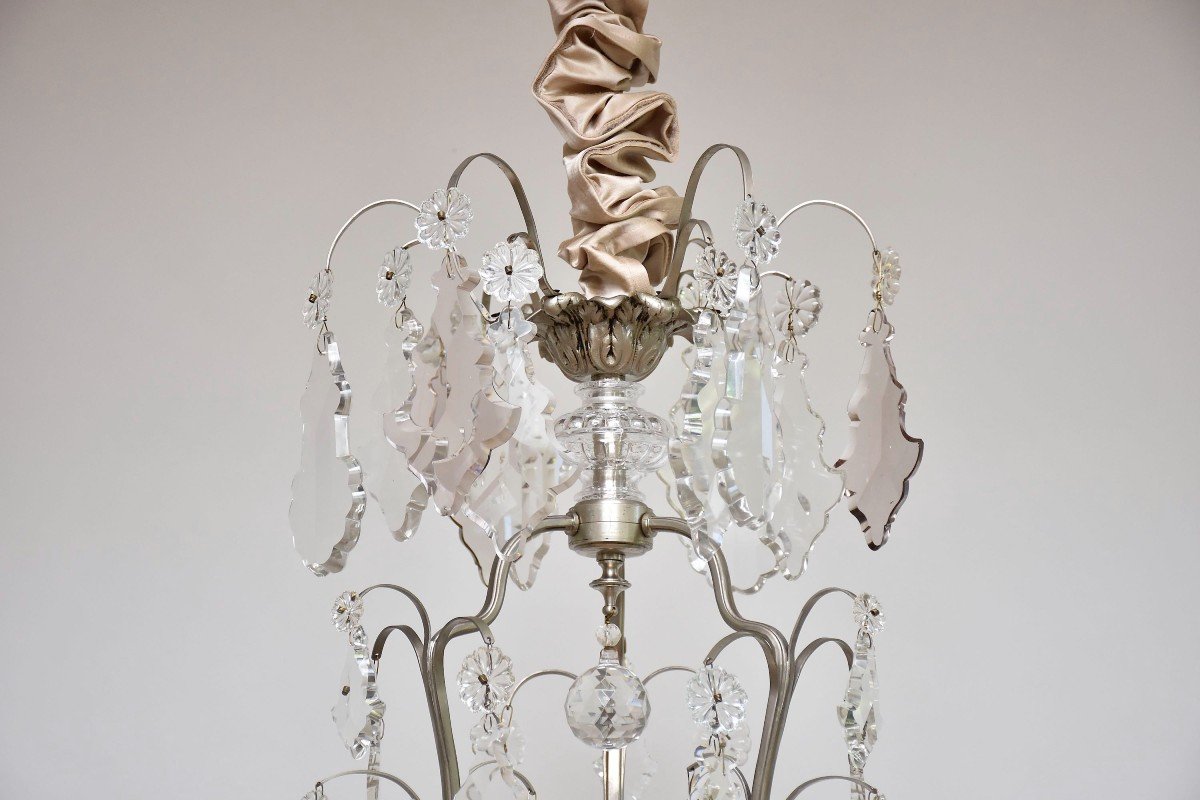 Lustre En Cristal  en bronze Argenté-photo-3