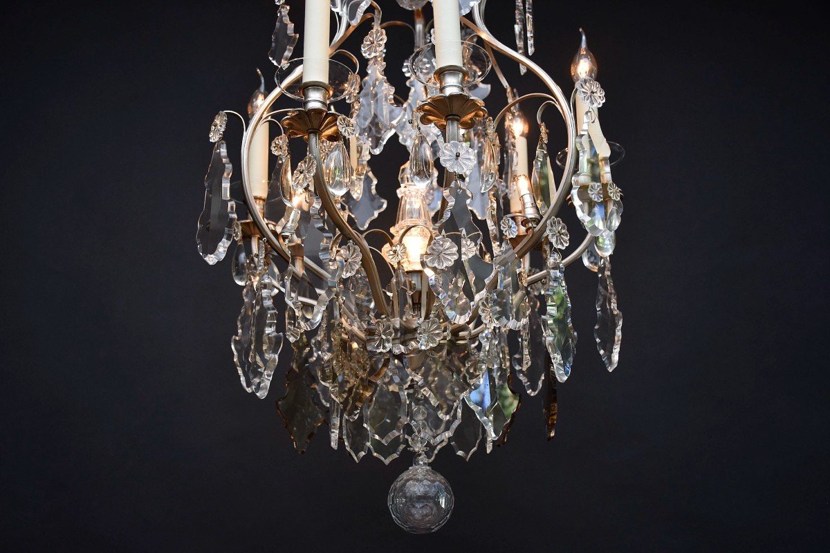 Lustre En Cristal  en bronze Argenté-photo-4