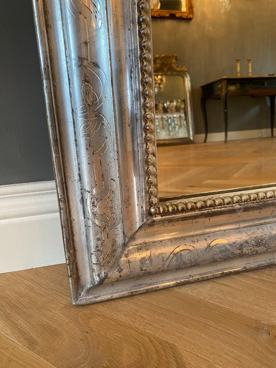 19th Century Silver Leaf Mirror Louis-philippe-photo-1