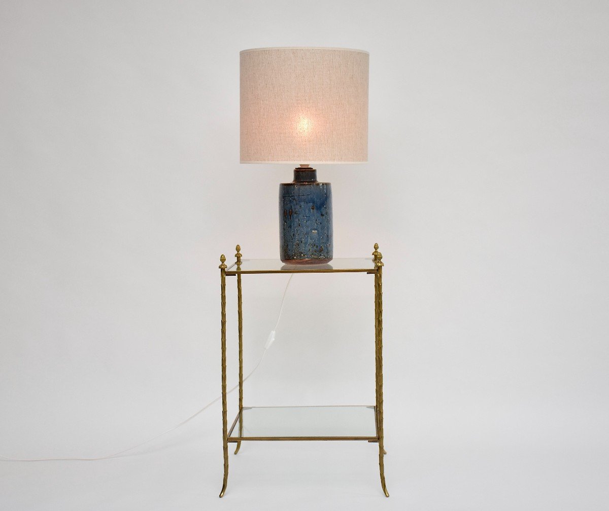 Swedish Blue Ceramic Table/desk Lamp 1960s By Marianne Westman-photo-3