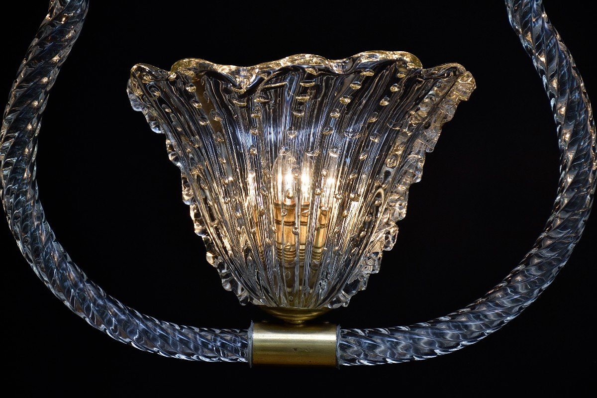 Murano Glass Chandelier By Barovier & Toso-photo-3