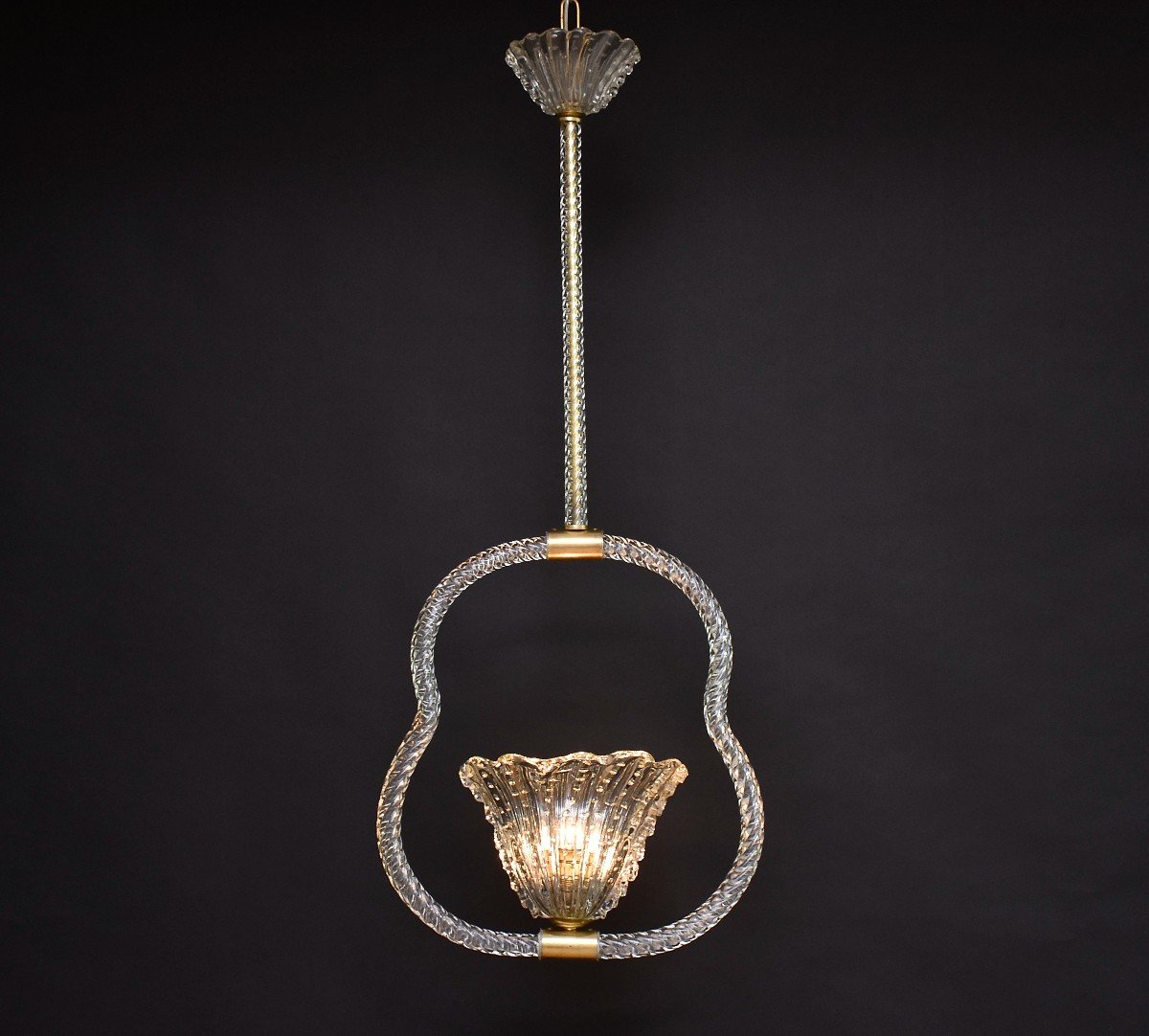 Murano Glass Chandelier By Barovier & Toso