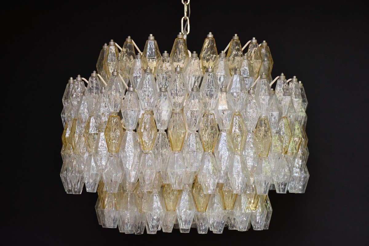 Mid-century Murano Chandelier 'poliedri'  By Carlo Scarpa For Venini -photo-2