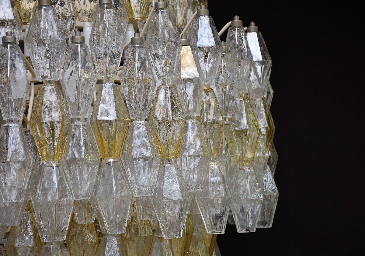 Mid-century Murano Chandelier 'poliedri'  By Carlo Scarpa For Venini -photo-2