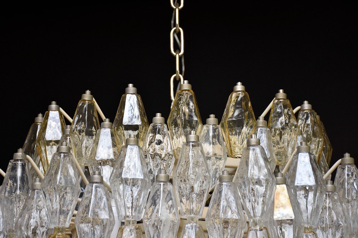 Mid-century Murano Chandelier 'poliedri'  By Carlo Scarpa For Venini -photo-4