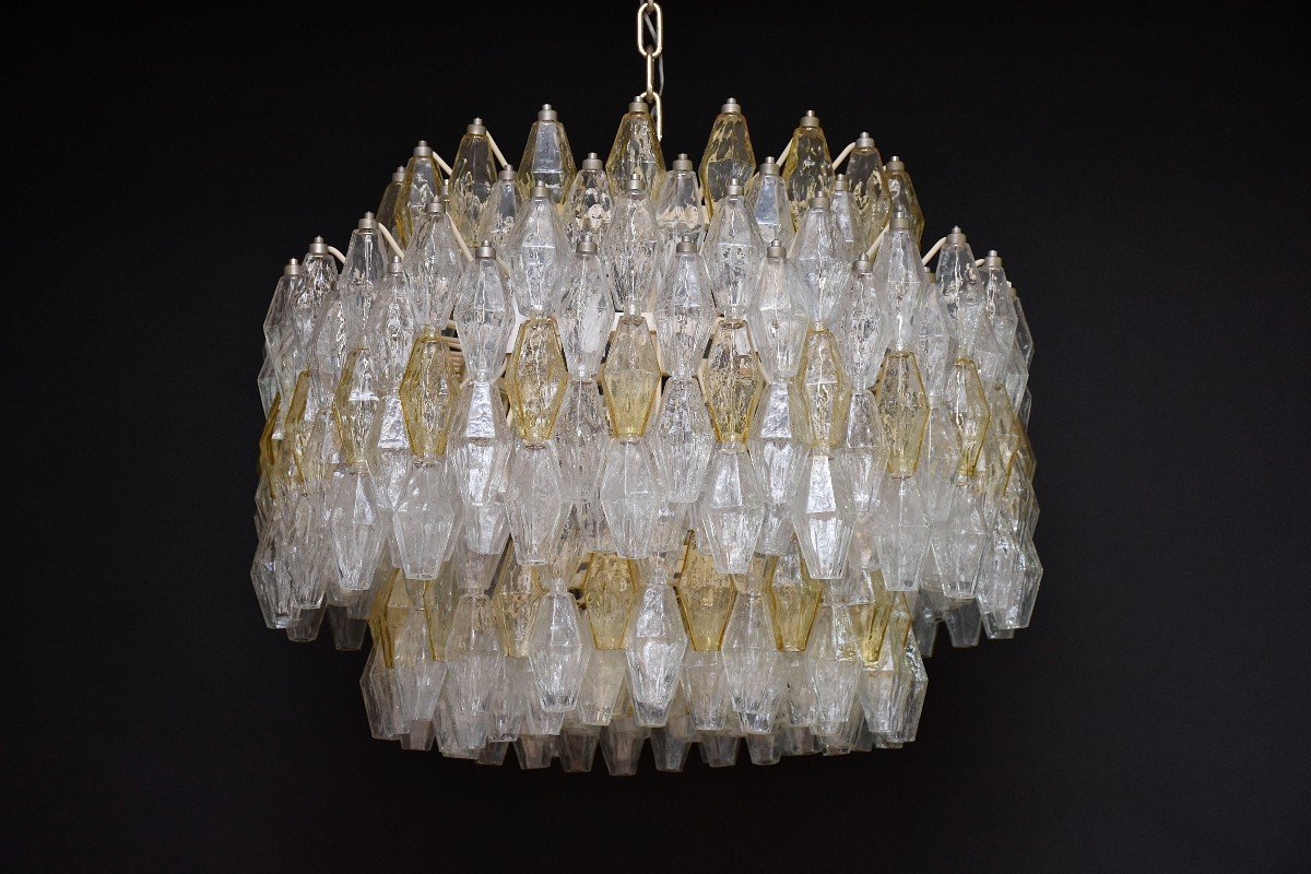 Mid-century Murano Chandelier 'poliedri'  By Carlo Scarpa For Venini -photo-6