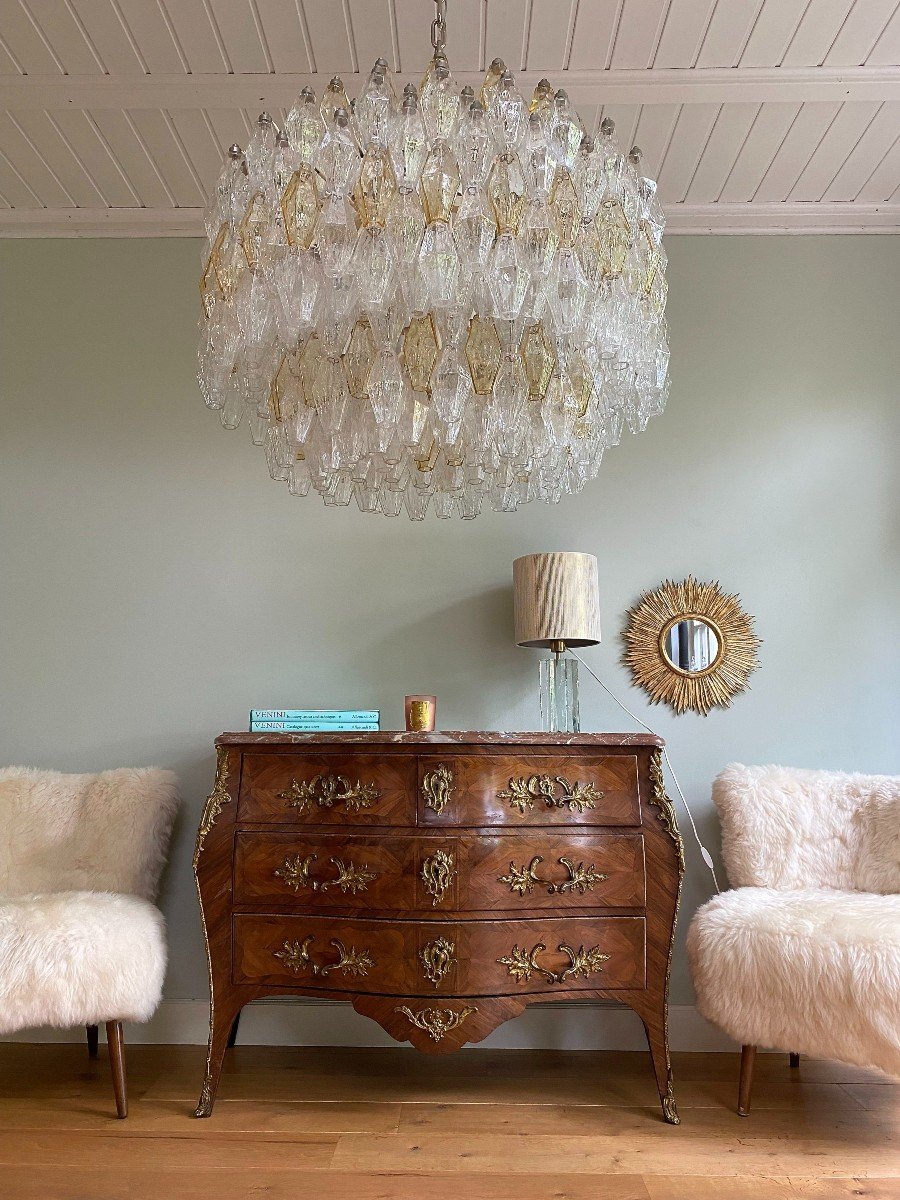 Mid-century Murano Chandelier 'poliedri'  By Carlo Scarpa For Venini 