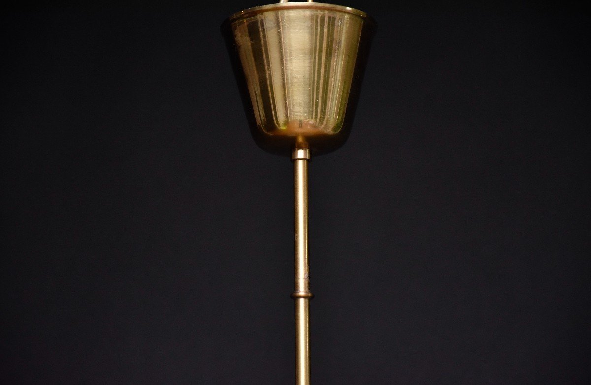 Lampe En Verre Et Laiton Du Milieu Du Siècle Par Carl Fagerlund-photo-3