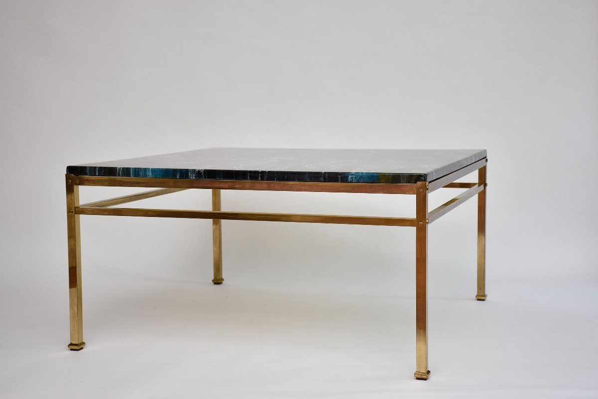 Mid Century Coffee Table, Composite Marble Look,  Circa 1970-photo-3