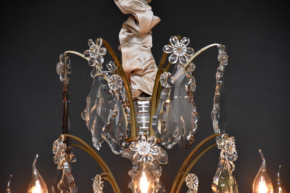 French Bronze And Crystal Chandelier -photo-2