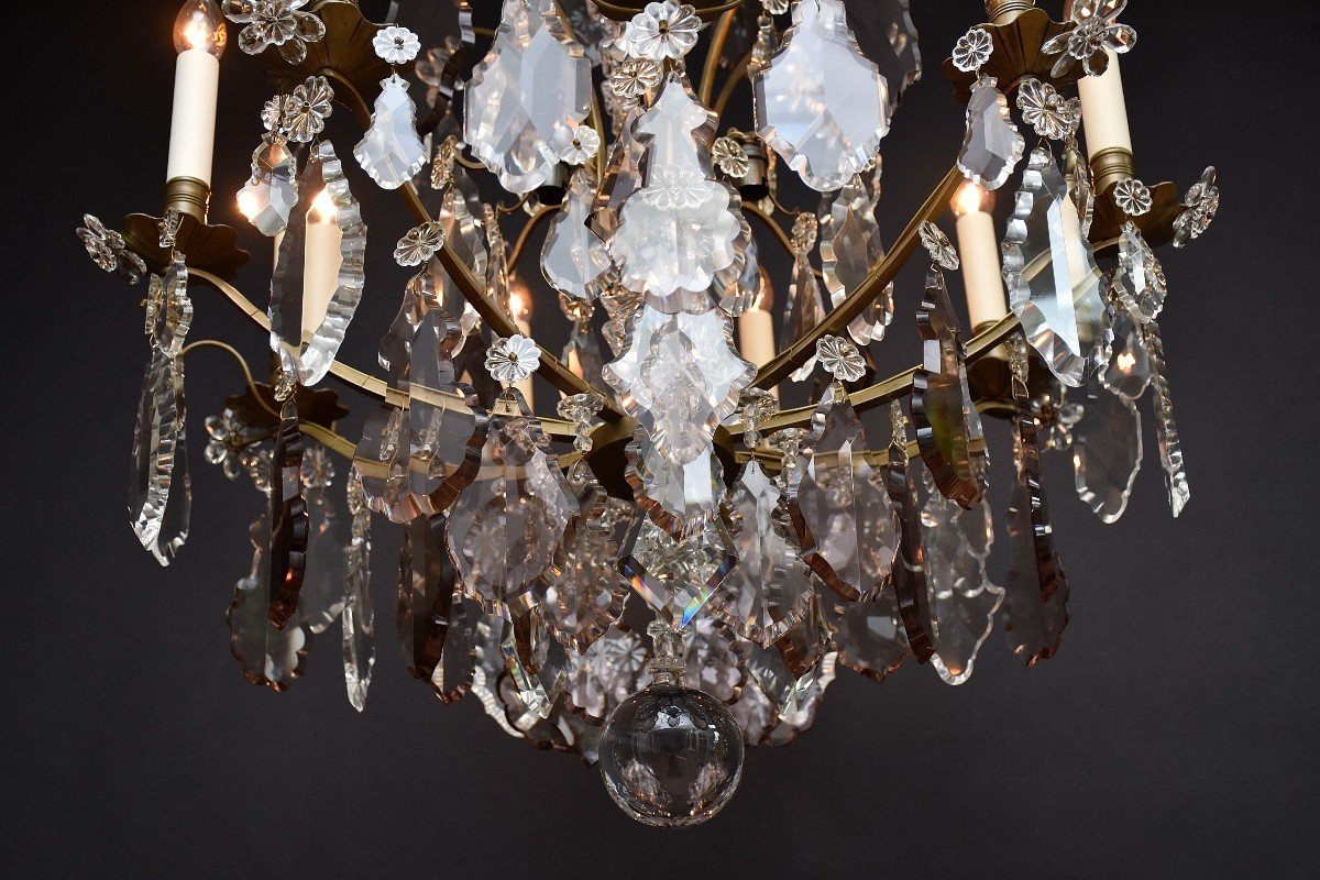 French Bronze And Crystal Chandelier -photo-3