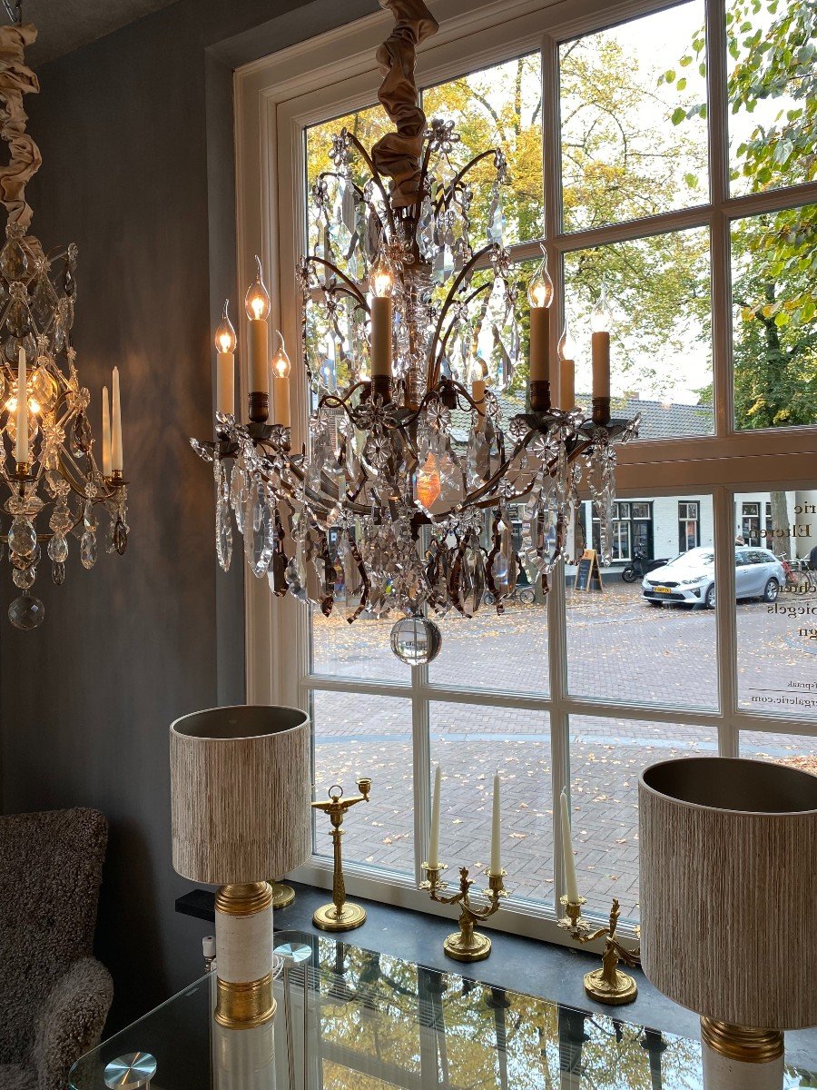 French Bronze And Crystal Chandelier -photo-4