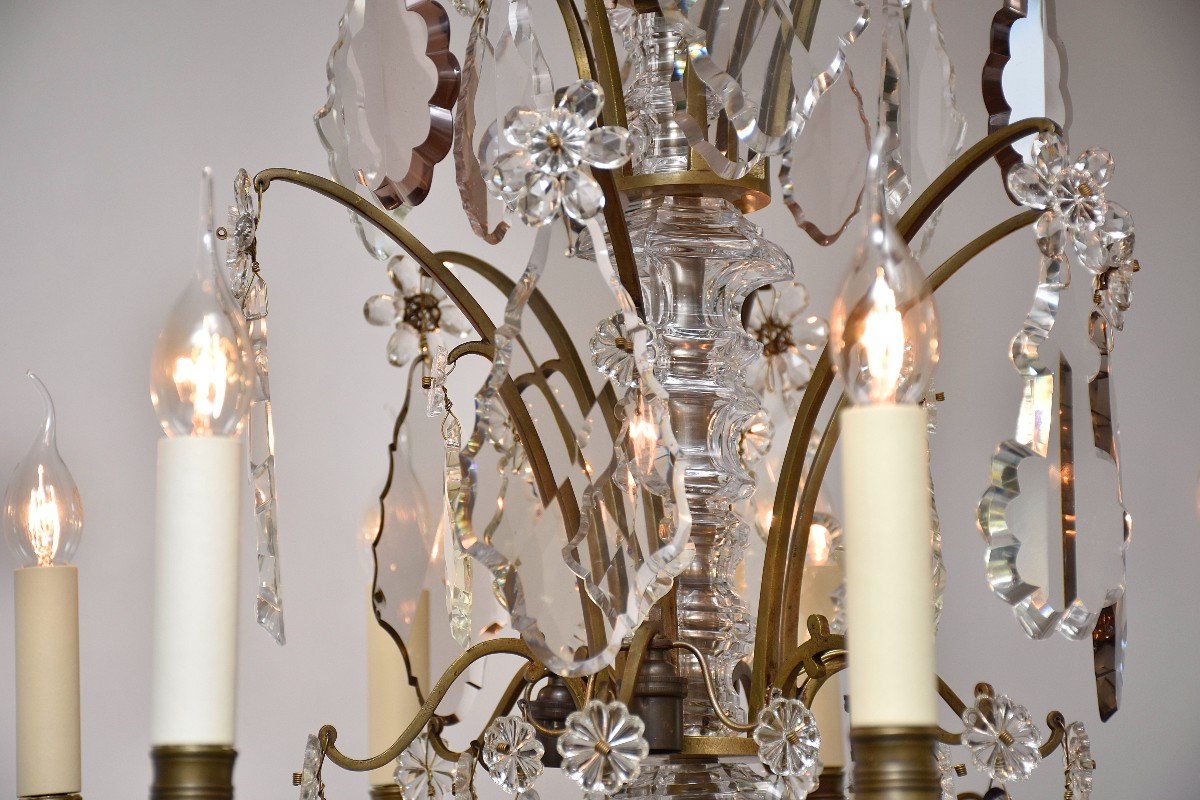 French Bronze And Crystal Chandelier -photo-4