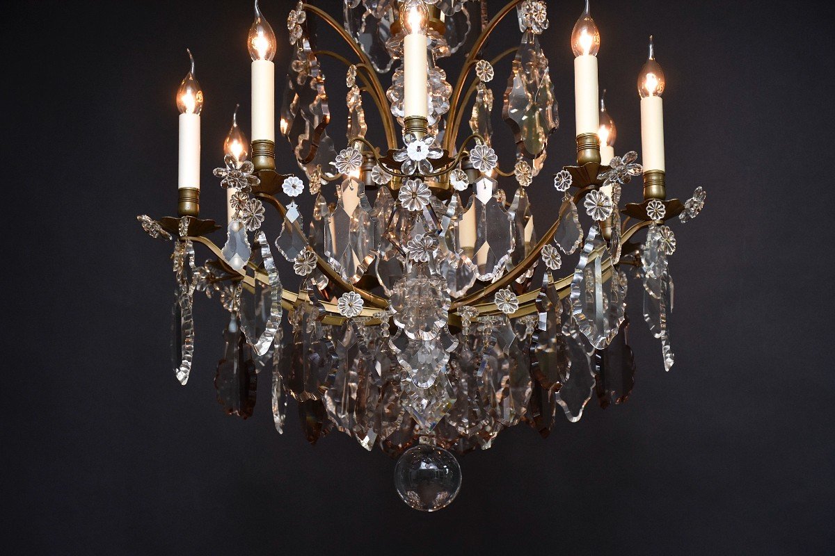 French Bronze And Crystal Chandelier -photo-5