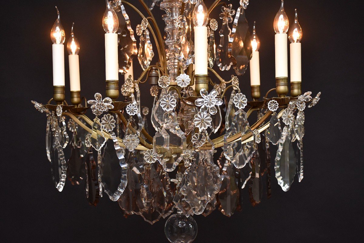 French Bronze And Crystal Chandelier -photo-6