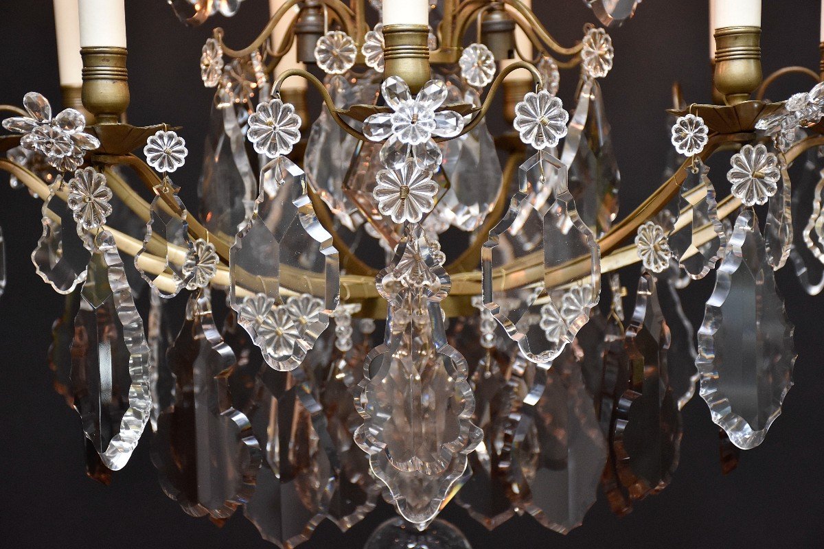 French Bronze And Crystal Chandelier -photo-7