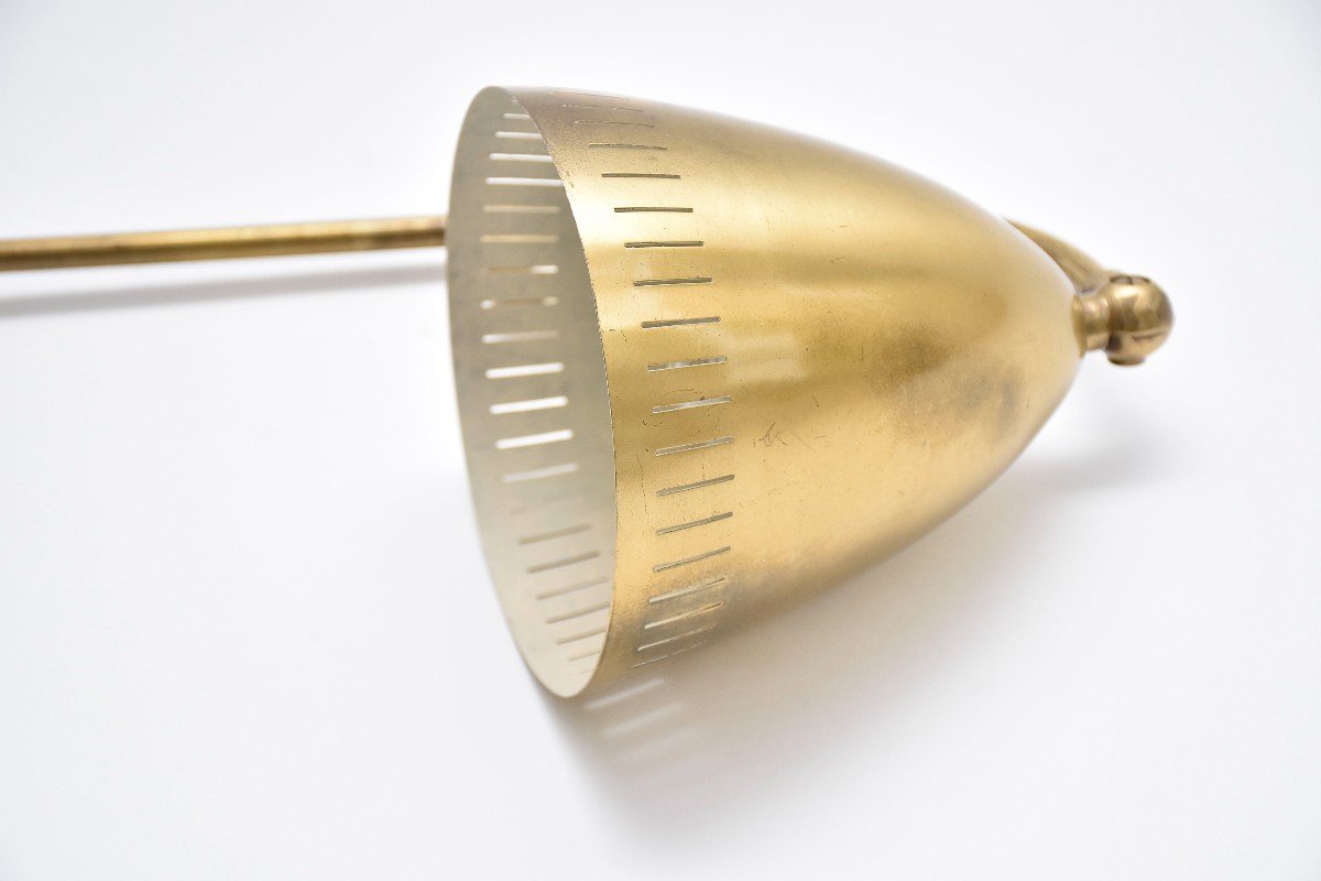 Mid-century Swedish Brass Wall Light, Ca. 1940-1950-photo-4