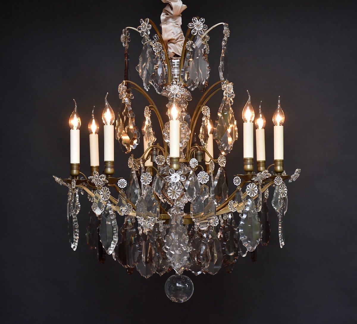 Louis XV Style Bronze And Crystal Chandelier -photo-2