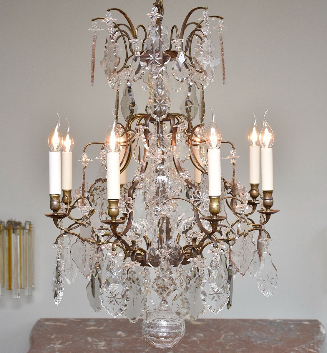 Lustre En Cristal De Style Rococo Du Début Du 20e Siècle-photo-6