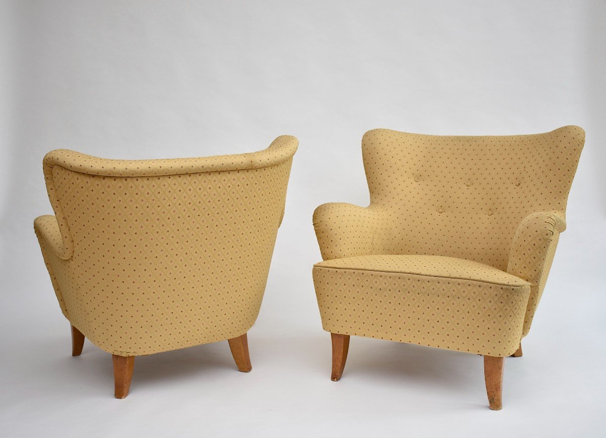 Paire De Fauteuils Du Milieu Du Siècle 'Laila' Par Ilmari Lappalainen Pour Asko 1948-photo-2