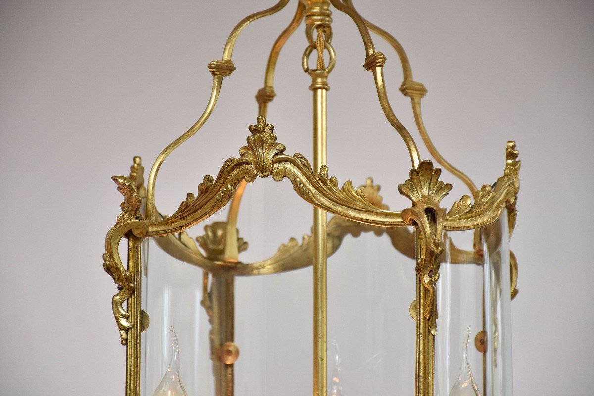 Pair Of Late 19th Century Gilt Bronze Lanterns-photo-2