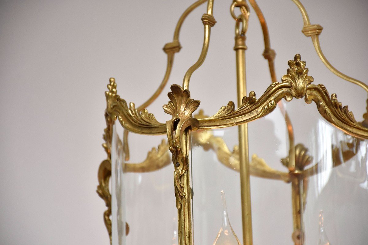 Pair Of Late 19th Century Gilt Bronze Lanterns-photo-4