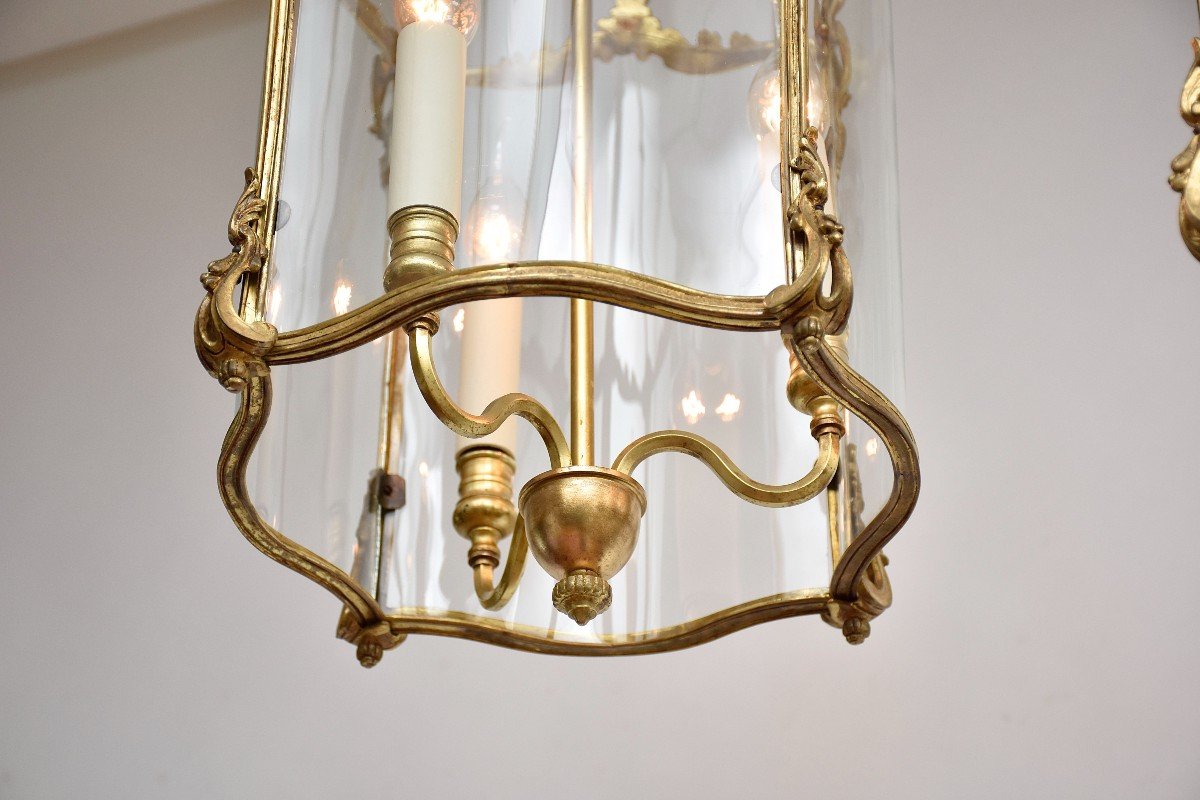 Pair Of Late 19th Century Gilt Bronze Lanterns-photo-5