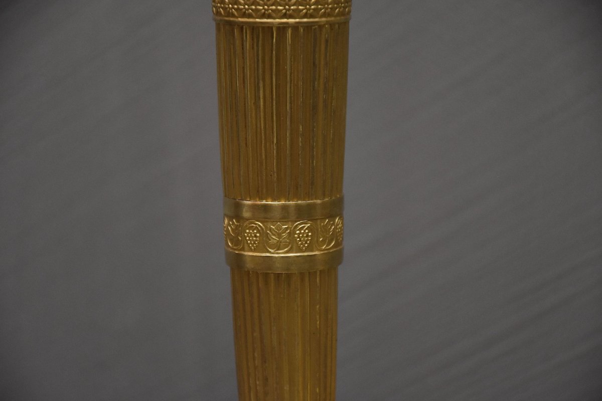 A   Pair Of Gilt Bronze Empire Candlesticks-photo-3