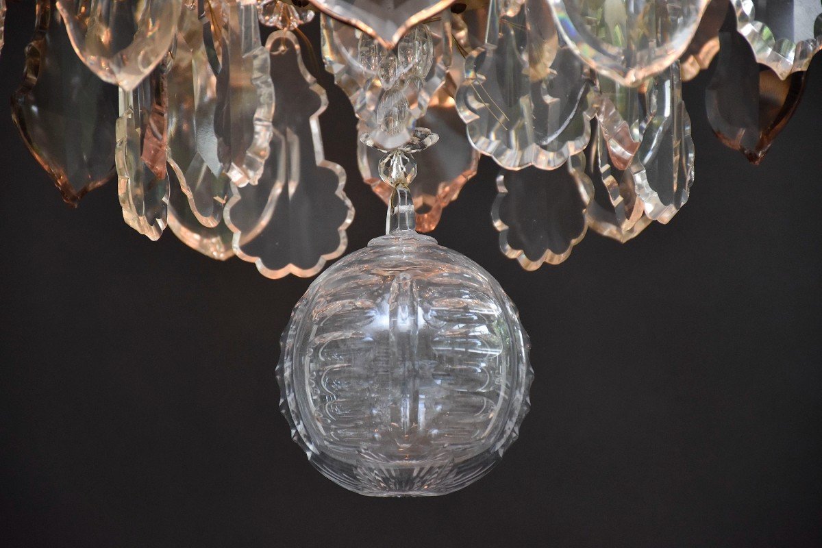 Large Louis XV Style Chandelier In Silver Bronze-photo-4